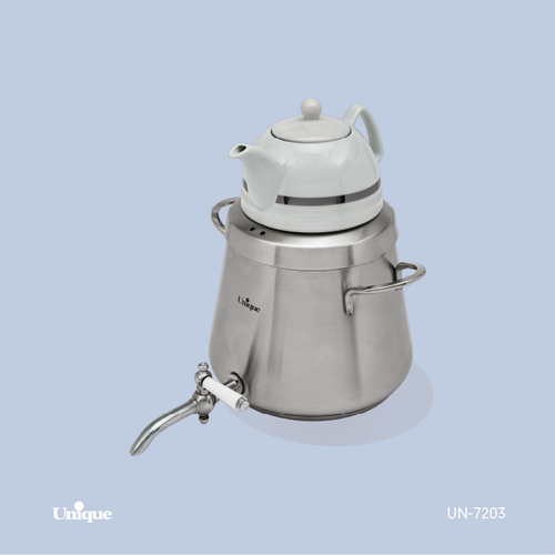 کتری و قوری استیل برند یونیک Unique کد 7203 ظرفیت 4 لیتری