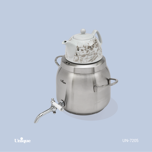 کتری و قوری استیل برند یونیک Unique کد 7205 ظرفیت 4.5 لیتری