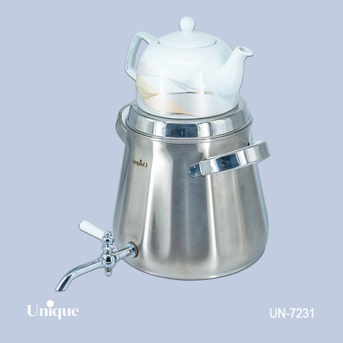 کتری و قوری استیل برند یونیک Unique کد 7231 ظرفیت 5.5 لیتری