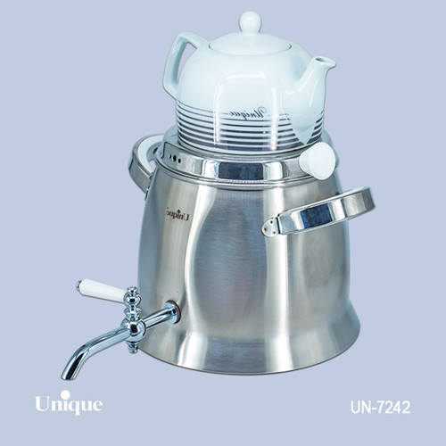 کتری و قوری استیل برند یونیک Unique کد 7242 ظرفیت 6 لیتری