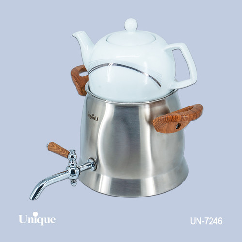 کتری و قوری استیل برند یونیک Unique کد 7246 ظرفیت 3.5 لیتری