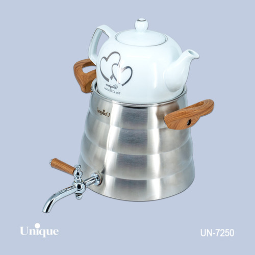 کتری و قوری استیل برند یونیک Unique کد 7250 ظرفیت 4 لیتری