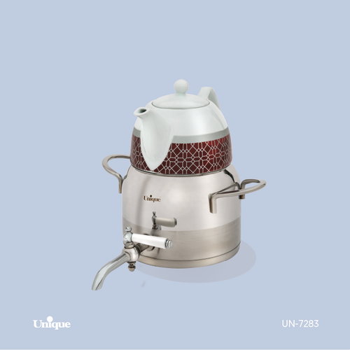 کتری و قوری استیل برند یونیک Unique کد 7283 ظرفیت 2.5 لیتری