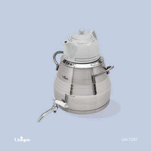 کتری و قوری استیل برند یونیک Unique کد 7297 ظرفیت 5 لیتری