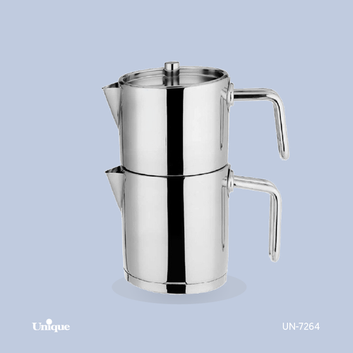کتری و قوری استیل برند یونیک Unique کد 7264 مدل کلاسیک ظرفیت 2 لیتری