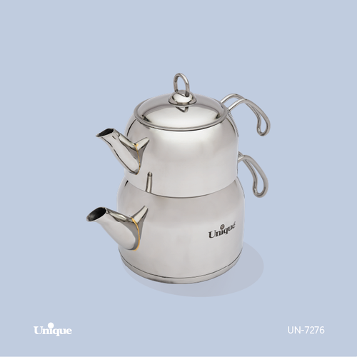 کتری و قوری استیل برند یونیک Unique کد 7276 ظرفیت 2.5 لیتری