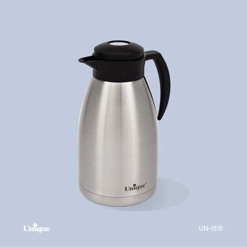 فلاکس استیل 2 لیتری بدون شیشه برند یونیک Unique کد UN-1818 مدل دکمه وسط