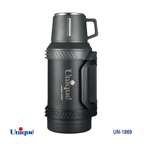 فلاکس استیل 1.6 لیتری بدون شیشه برند یونیک Unique کد UN-1869 مدل کوهنوردی قلمی