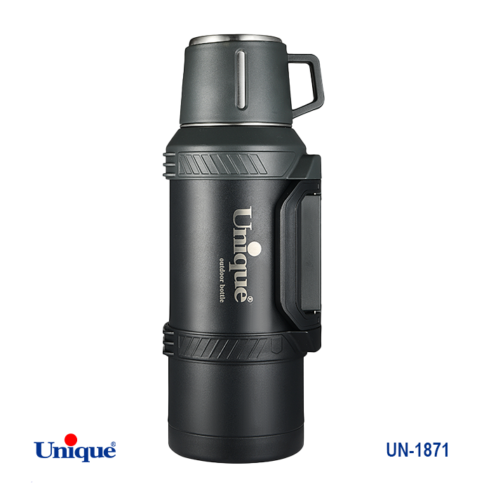 فلاکس استیل 2 لیتری بدون شیشه برند یونیک Unique کد UN-1871 مدل کوهنوردی قلمی