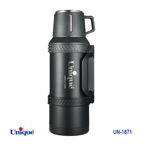فلاکس استیل 2 لیتری بدون شیشه برند یونیک Unique کد UN-1871 مدل کوهنوردی قلمی
