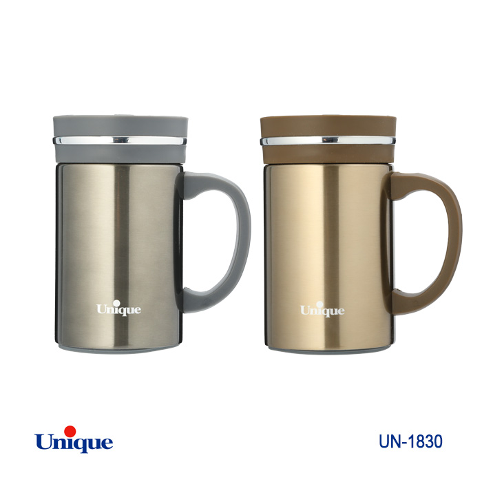 ماگ دسته دار استیل برند یونیک Unique کد UN-1830 ظرفیت 450ML