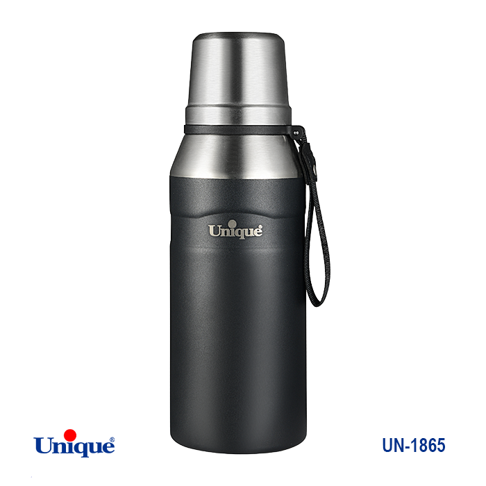 فلاکس استیل 1 لیتری بدون شیشه برند یونیک Unique کد UN-1865 مدل قلمی کوهستانی