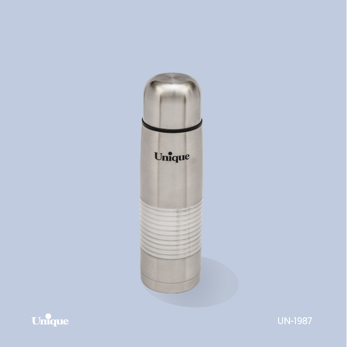 فلاکس استیل 0.8 لیتری بدون شیشه برند یونیک Unique کد UN-1987 مدل قلمی