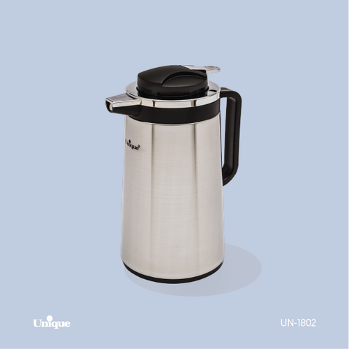 فلاکس 1 لیتر بدنه استیل برند یونیک Unique کد UN-1802 شیشه دار
