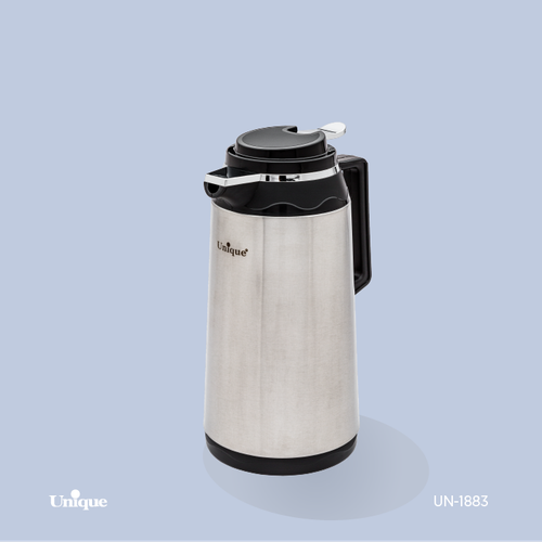 فلاکس 1 لیتر بدنه استیل برند یونیک Unique کد UN-1883 شیشه دار