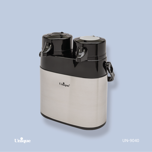 فلاکس دوقلو 1 لیتر بدنه استیل برند یونیک Unique کد UN-9040 شیشه دار