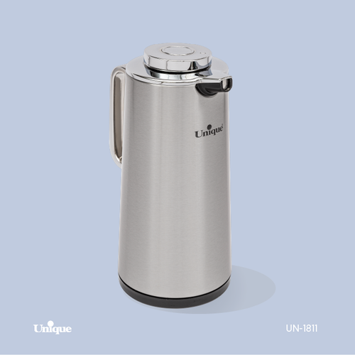 فلاکس 1.9 لیتر بدنه استیل برند یونیک Unique کد UN-1811 شیشه دار ( طرح ژاپنی )