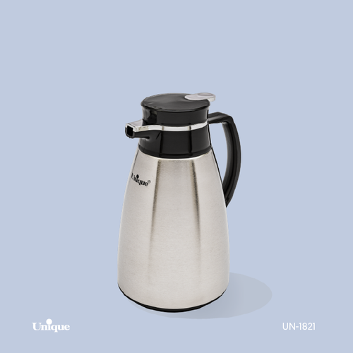 فلاکس 1 لیتر بدنه استیل برند یونیک Unique کد UN-1821 شیشه ای مدل پنگوئن
