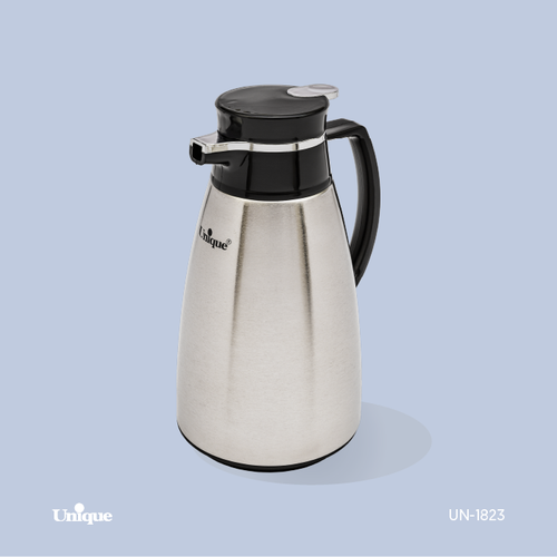 فلاکس 1.3 لیتر بدنه استیل برند یونیک Unique کد UN-1823 شیشه ای مدل پنگوئن