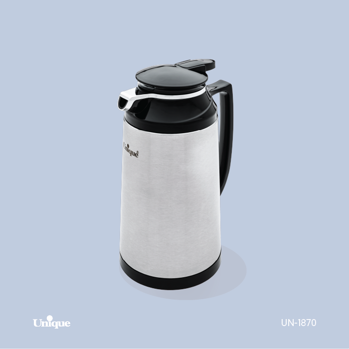 فلاکس 1 لیتر بدنه استیل برند یونیک Unique کد UN-1870 شیشه دار