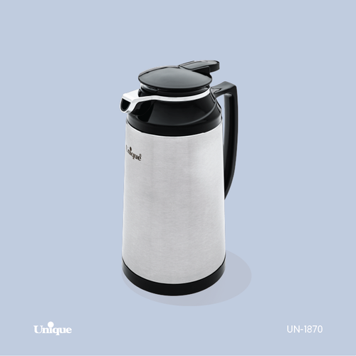 فلاکس 1 لیتر بدنه استیل برند یونیک Unique کد UN-1870 شیشه دار