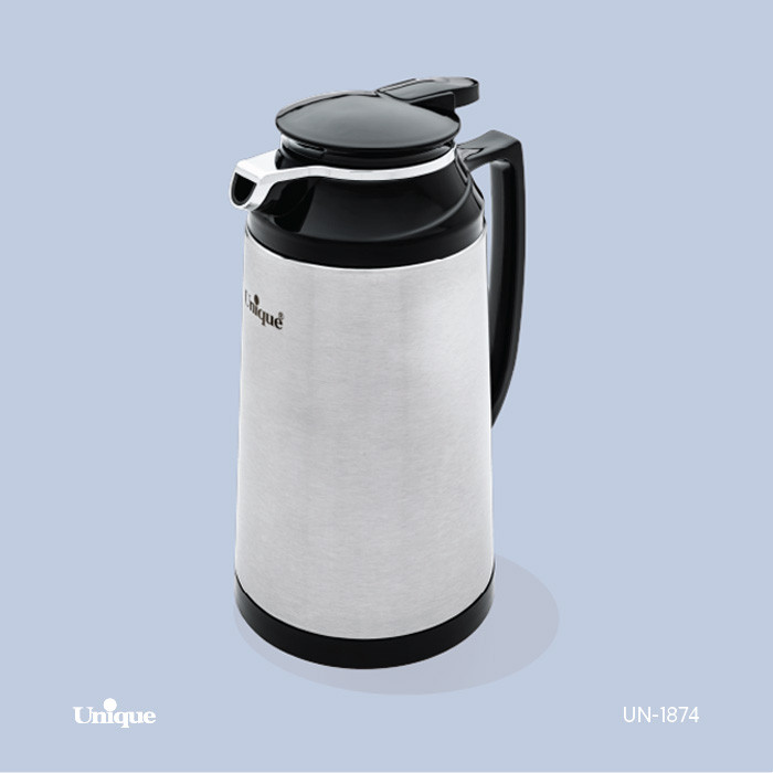 فلاکس 1.6 لیتر بدنه استیل برند یونیک Unique کد UN-1874 شیشه دار