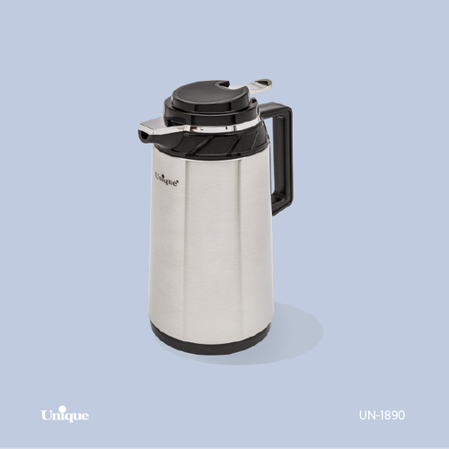فلاکس 1 لیتر بدنه استیل برند یونیک Unique کد UN-1890 شیشه دار
