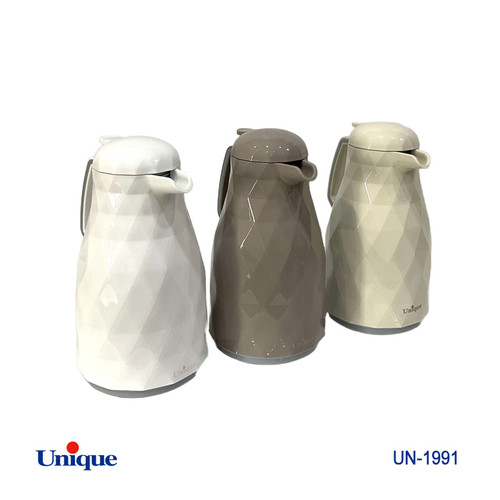 فلاکس 1 لیتر بدنه پلاستیکی برند یونیک Unique کد UN-1991 شیشه ای مدل شش ضلعی