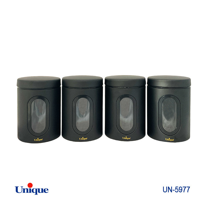 قوطی پنجره دار 1 لیتری برند یونیک Unique کد UN-5977 رنگ مشکی