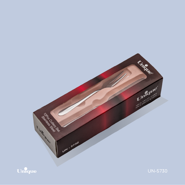 کارد و چنگال 6 تایی برند یونیک Unique کد UN-5730 جنس تمام استیل
