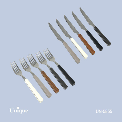 کارد چاقو و چنگال 12 تایی برند یونیک Unique کد UN-5855 مدل دسته گرند