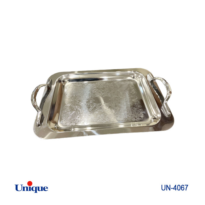 سینی استیل براق سایز کوچک برند یونیک Unique کد UN-4067 مدل بدون پایه