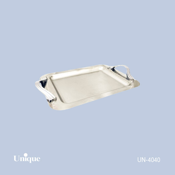 سینی استیل براق سایز بزرگ برند یونیک Unique کد UN-4040 مدل بدون پایه