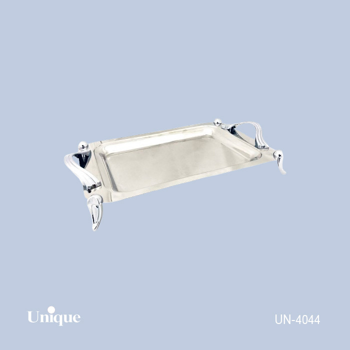 سینی استیل مات سایز بزرگ برند یونیک Unique کد UN-4044 مدل پایه دار