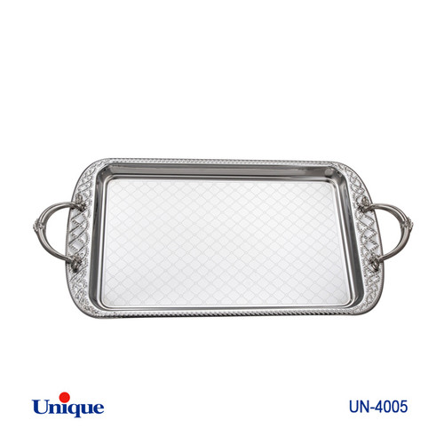 سینی استیل سایز کوچک برند یونیک Unique کد UN-4005 مدل بدون پایه ضخامت ورق 1 میل