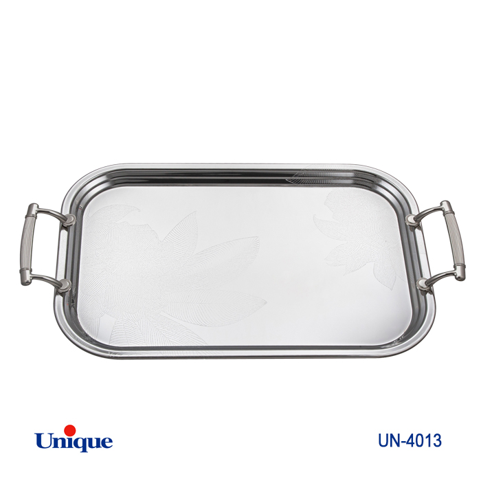 سینی استیل سایز بزرگ برند یونیک Unique کد UN-4013 مدل بدون پایه ضخامت ورق 1 میل