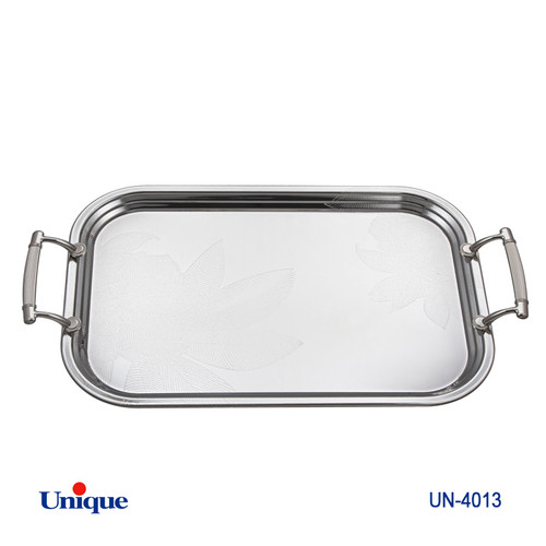 سینی استیل سایز بزرگ برند یونیک Unique کد UN-4013 مدل بدون پایه ضخامت ورق 1 میل