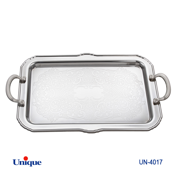 سینی استیل سایز بزرگ برند یونیک Unique کد UN-4017 مدل بدون پایه ضخامت ورق 1 میل