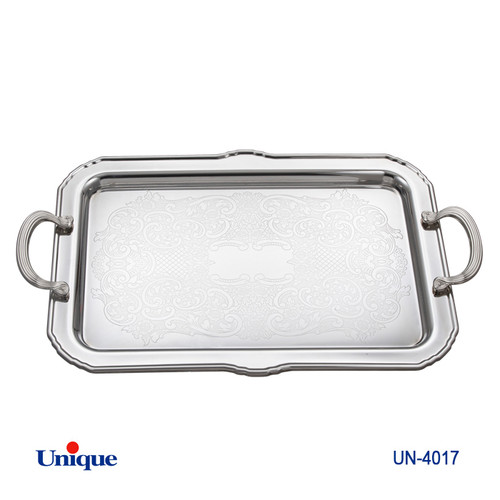 سینی استیل سایز بزرگ برند یونیک Unique کد UN-4017 مدل بدون پایه ضخامت ورق 1 میل