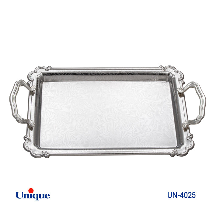 سینی استیل مات سایز بزرگ برند یونیک Unique کد UN-4025 مدل بدون پایه ضخامت ورق 1 میل