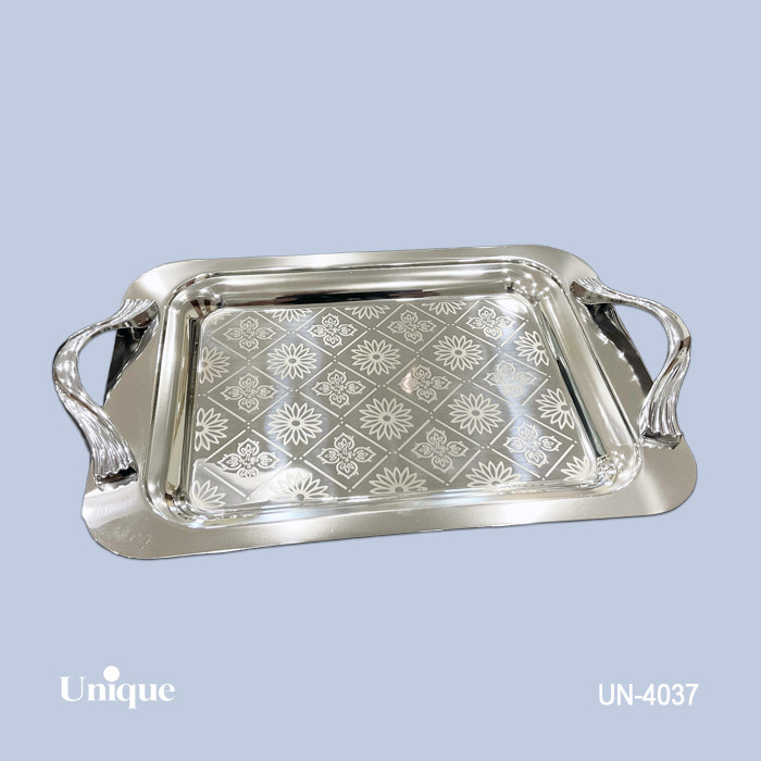 سینی استیل براق سایز کوچک برند یونیک Unique کد UN-4037 مدل بدون پایه