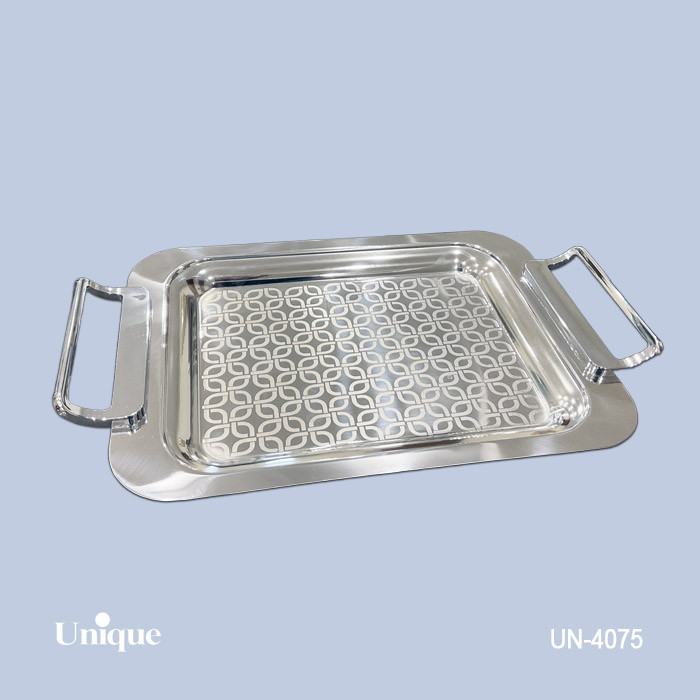 سینی استیل براق سایز کوچک برند یونیک Unique کد UN-4075 مدل بدون پایه