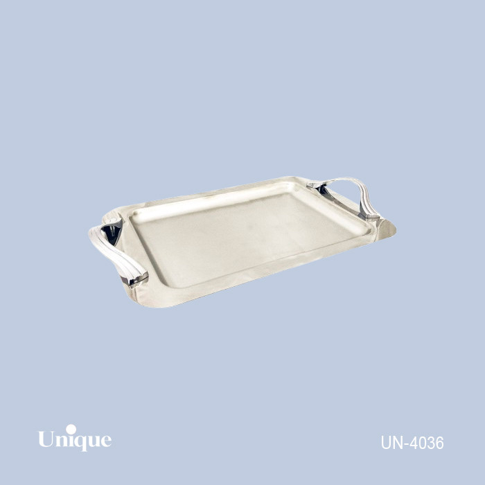سینی استیل براق سایز بزرگ برند یونیک Unique کد UN-4036 مدل بدون پایه