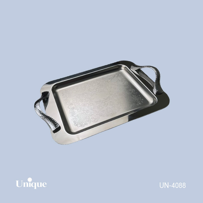 سینی استیل سایز کوچک برند یونیک Unique کد UN-4088 بدون پایه