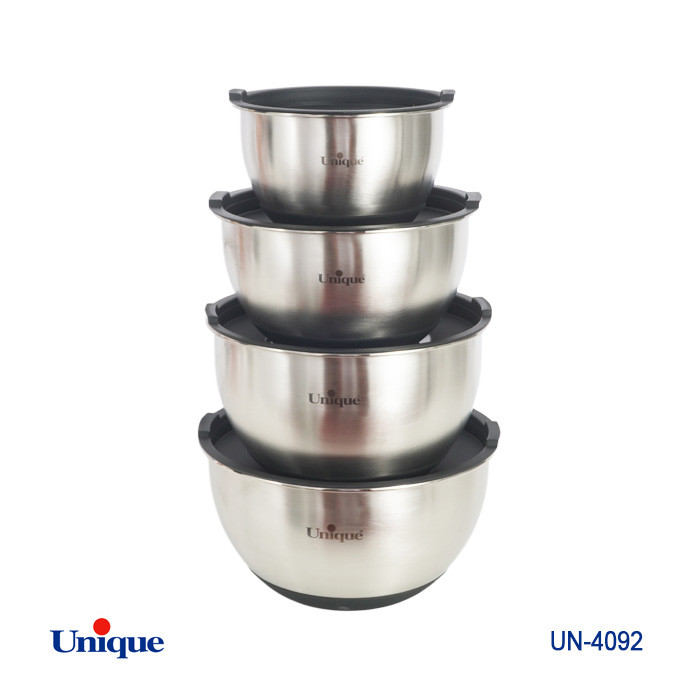 لگن 4 پارچه استیل برند یونیک Unique کد UN-4092 درب دار