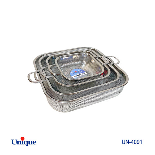 آبکش و سبد استیل برند یونیک Unique کد UN-4091 مدل سینکی 4 سایز
