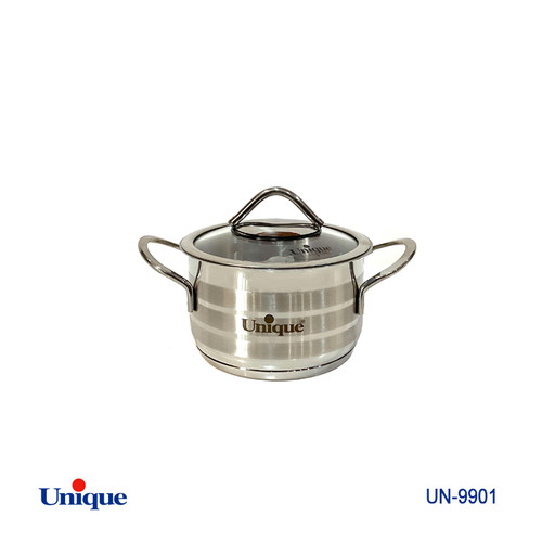 قابلمه تک استیل سایز 14 برند یونیک Unique کد UN-9901 کفی چدنی