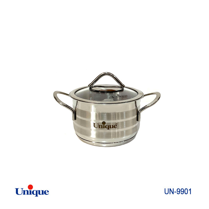 قابلمه تک استیل سایز 14 برند یونیک Unique کد UN-9901 کفی چدنی