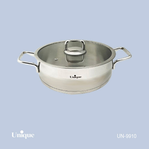 تابه دودسته تک استیل سایز 28 برند یونیک Unique کد UN-9910 در فلت کفی چدنی