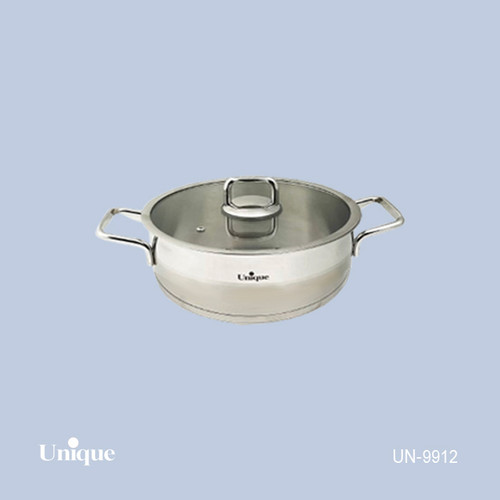 تابه دو دسته تک استیل سایز 24 برند یونیک Unique کد UN-9912 در فلت کفی چدنی